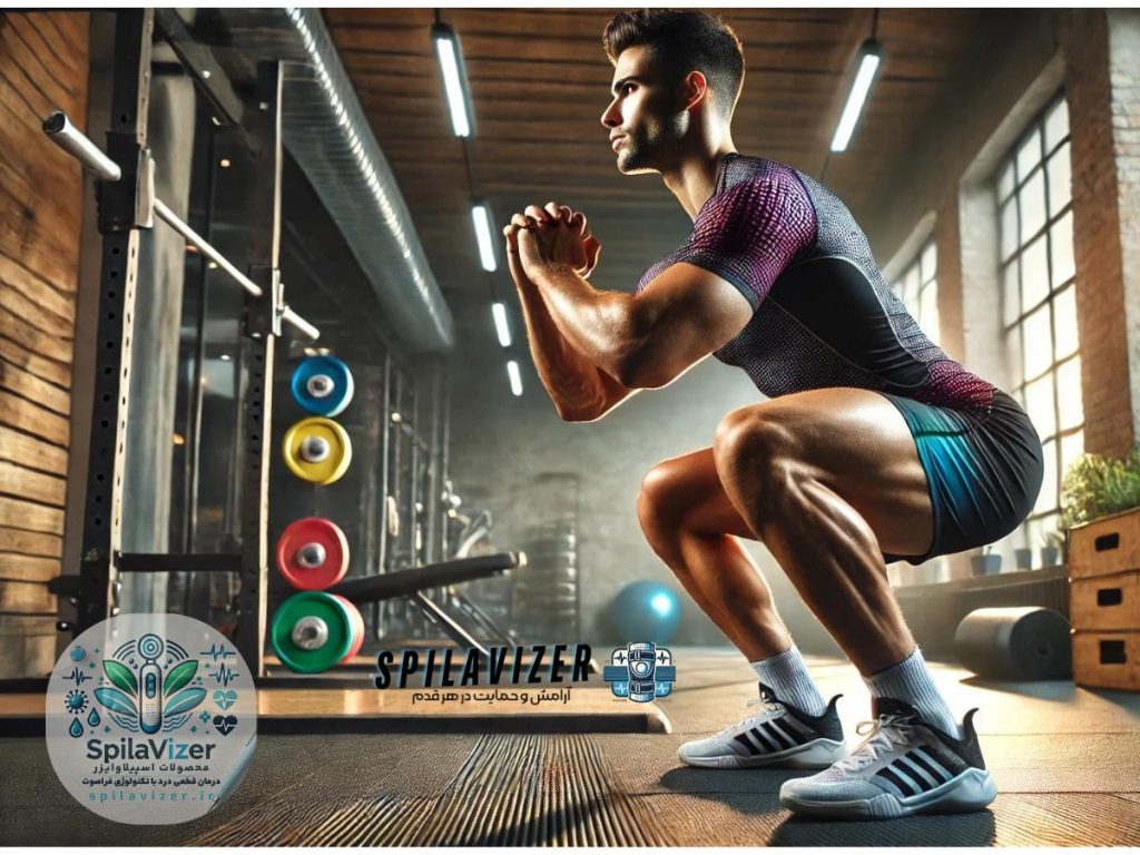 اجرای صحیح تمرین اسکوات جهت تقویت زانو و ماهیچههای اصلی بدن